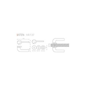 Aten Füme - Wc Rozetli Kapı Kolu - Hha137ro12w Bbn