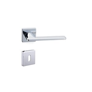 Slım Krom - Oda Rozetli Kapı Kolu - Hha208ro11n Cr