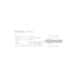 Stella Saten - Yale Rozetli Kapı Kolu - Hha163ro12y Nb