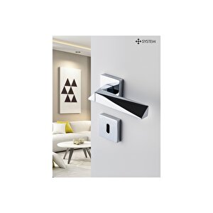 Agate Krom - Oda Rozetli Kapı Kolu - Hha111ro11n Cr