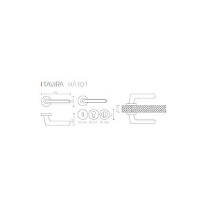 Tavıra Krom - Oda Rozetli Kapı Kolu - Hha101ro12n Cr