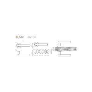 Grıp Saten - Oda Rozetli Kapı Kolu - Hha184ro12n Nbm-nbm/nb