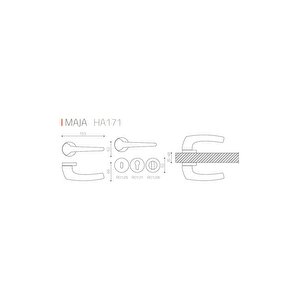 Maja Krom - Yale Rozetli Kapı Kolu - Hha171ro12y Cr