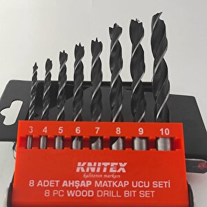 8 Parça Yüksek Kalite Ahşap Matkap Ucu Seti 3-4-5-6-7-8-9-10 Sertleştirilmiş Çelik Markap Ucu 8'li Ahşap İçin Delme Seti