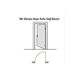 Piramit Siyah Lüx Kare Aynalı Wc Banyo Kapı Kolu Sağ Basar 1 Takım