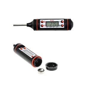 Gıda Termometresi 24 Cm Uzun Problu Dijital Termometre Kalem Tip Mutfak Yemek Sıcaklık Ölçme Cihazı Süt Mama Çorba Termometresi