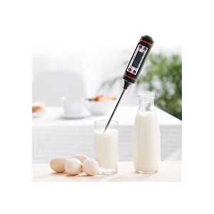 Nakres Gıda Termometresi 24 Cm Uzun Problu Dijital Termometre Kalem Tip Mutfak Yemek Sıcaklık Ölçme Cihazı Süt Mama Çorba Termomet