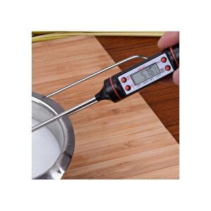 Nakres Gıda Termometresi 24 Cm Uzun Problu Dijital Termometre Kalem Tip Mutfak Yemek Sıcaklık Ölçme Cihazı Süt Mama Çorba Termomet
