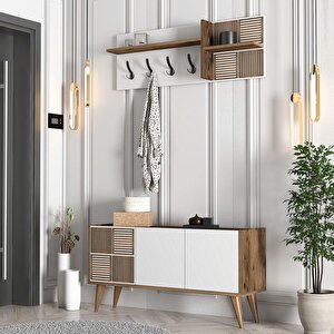 Siena Portmanto - Ceviz / Beyaz