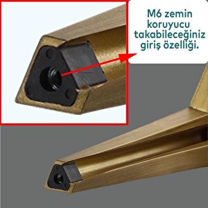 Mobilya Kanepe Sehpa Tv Ünitesi Baza Koltuk Ayağı Çekyat Sarı Gold Altın Eskitme 23 Cm Ayak