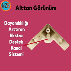 Mobilya Kanepe Çekyat Sehpa Tv Ünitesi Koltuk Ayağı Baza Ayak Köşe 14 Cm Krem Altın