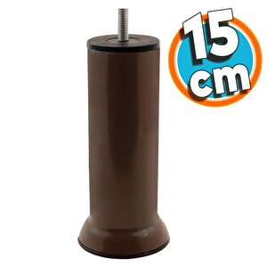 Mobilya Metal Yatak Kanepe Baza Koltuk Orta Destek Ayağı M8 Civata Kahverengi Metal Ayak 15 Cm
