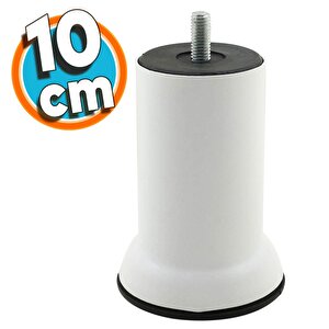 Mobilya Metal Kanepe Yatak Baza Koltuk Orta Destek Ayağı M8 Civata Beyaz Metal Ayak 10 Cm