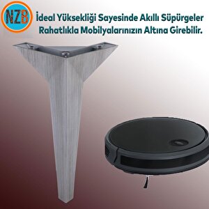 Mobilya Kanepe Sehpa Tv Ünitesi Baza Koltuk Ayağı Çekyat Saten Gri Eskitme 18 Cm Ayak