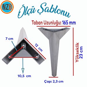 Mobilya Kanepe Sehpa Tv Ünitesi Baza Koltuk Ayağı Çekyat Saten Gri Eskitme 23 Cm Ayak