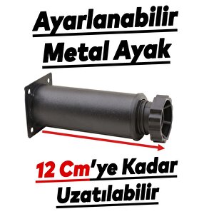 Mobilya Kanepe Baza Koltuk Metal Destek Ayağı Ayarlanabilir Siyah Ayak 10 Cm