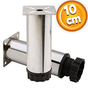 Mobilya Kanepe Baza Koltuk Metal Destek Ayağı Ayarlanabilir Krom Ayak 10 Cm