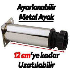 Mobilya Kanepe Baza Koltuk Metal Destek Ayağı Ayarlanabilir Krom Ayak 10 Cm
