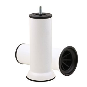 Mobilya Kanepe Baza Koltuk Destek Ayağı Beyaz Ayak 15 Cm (4 Adet)