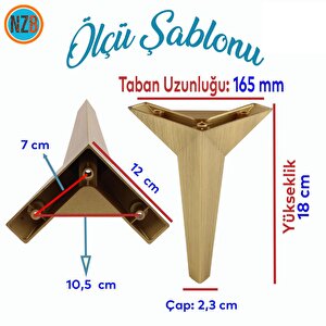 Mobilya Kanepe Sehpa Tv Ünitesi Baza Koltuk Ayağı Çekyat Sarı Gold Altın Eskitme 18 Cm Ayak