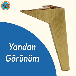 Mobilya Kanepe Sehpa Tv Ünitesi Baza Koltuk Ayağı Çekyat Sarı Gold Altın Eskitme 18 Cm Ayak