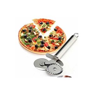 Nakres Çift Başlıklı Hamur Ruleti Pizza Kesme Aparatı Pizza Hamur Mantı Kesme Bıçağı