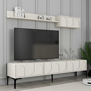 Lyon 3 Lü Salon Takımı - Krem / Siyah