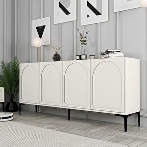 Lyon 3 Lü Salon Takımı - Krem / Siyah