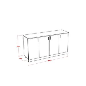 Ti̇na Mutfak Dolabi Alt Modül 160 Cm Tezgah Dahi̇l