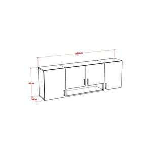 Nays Mutfak Dolabi Üst Modül 200 Cm