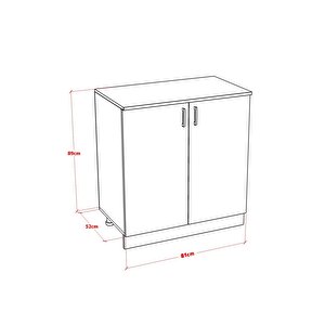 Ri̇vo Alt Modül Mutfak Dolabi 80 Cm Tezgah Dahi̇l