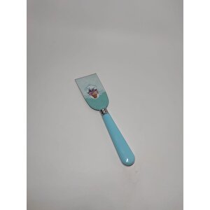 Dekoratif Çiçek Baskılı Mini Pasta Spatulası 21 Cm Mini Kek Pasta Spatulası Small Spatula