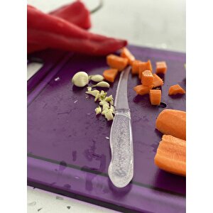 Sebze Meyve Bıçağı Kristal 2'li Vitamin Tutar Plastik Meyve Bıçağı Şeffaf