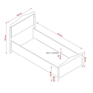 Prestij Krem Genç Odası Amortisörlü Karyola 120x200 Cm