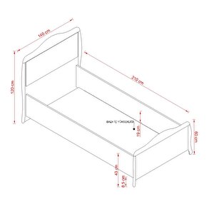 Prestij Beyaz Genç Odası Amortisörlü Karyola 120x200 Cm