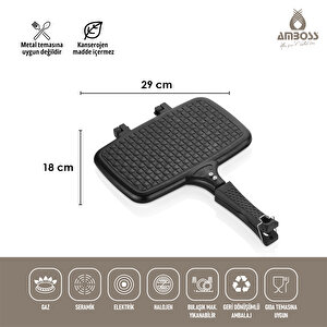 Amboss Kuvars Döküm Ocak Üstü Tost Tavası