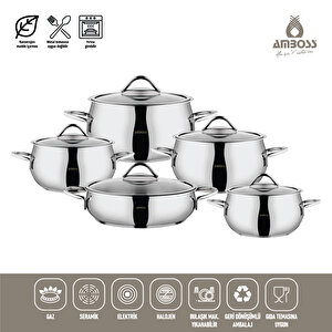 Moon 10 Parça Paslanmaz Çelik Tencere Seti
