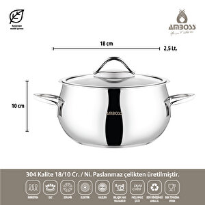 Moon 10 Parça Paslanmaz Çelik Tencere Seti