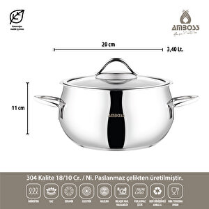 Amboss Moon 10 Parça Paslanmaz Çelik Tencere Seti