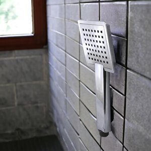 Duş Seti Fişkiye Banyo Duş Başlığı Set Fiskiyesi Telefonu Kare Klasik Başlık Metal Hortum