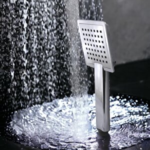 Duş Seti Fişkiye Banyo Duş Başlığı Set Fiskiyesi Telefonu Kare Klasik Başlık Metal Hortum
