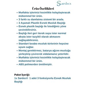Sardıcı Şeffaf Su Tasarruflu Musluk Ucu