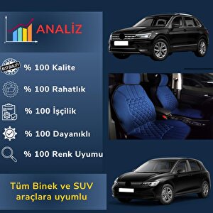 Oto Koltuk Minderi, Dacia Araçlara Uyumlu 2'li Set Özel Tasarım Minder Premi̇um Mavi