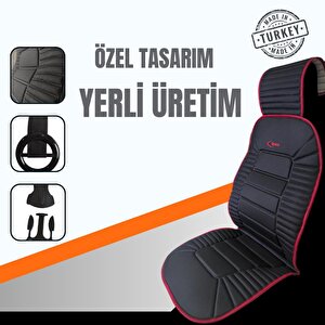 Oto Koltuk Minderi, Volkswagen Araçlarla Uyumlu 2'li Set Özel Tasarım Minder Premi̇um Siyah - Kırmızı