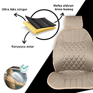 Oto Koltuk Minderi, Fi̇at Araçlara Uyumlu 2'li Set Özel Tasarım Minder Bej
