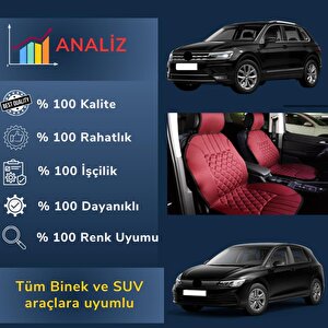 Oto Koltuk Minderi, Dacia Araçlara Uyumlu 2'li Set Özel Tasarım Minder Premi̇um Kırmızı Siyah