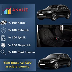 Oto Koltuk Minderi, Dacia Araçlara Uyumlu 2'li Set Özel Tasarım Minder Premi̇um Siyah
