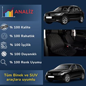 Oto Koltuk Minderi, Fi̇at Araçlara Uyumlu 2'li Set Özel Tasarım Minder Siyah