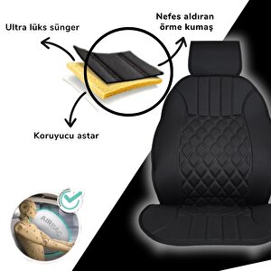 Oto Koltuk Minderi, Opel Araçlara Uyumlu 2'li Set Özel Tasarım Minder Premi̇um Siyah