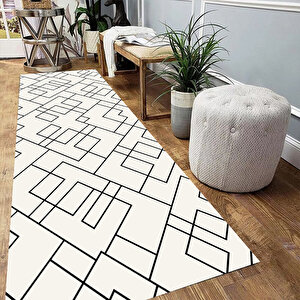 Krem Renk İskandinav Yolluk Koridor Halısı Kaymaz Taban Yıkanabilir Yolluk Uzun Halı 80x200 cm